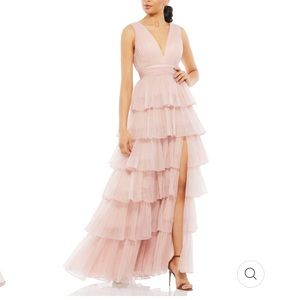 Ieena Mac Duggal Women's Ruffle Tiered Sleeveless Gown